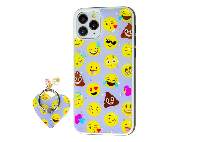 Чехол для iPhone 11 Pro блестки print + popsocket 