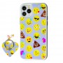 Чехол для iPhone 11 Pro блестки print + popsocket 