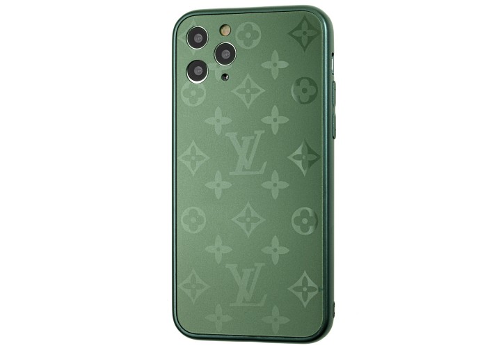 Чехол для iPhone 11 Pro glass LV зеленый