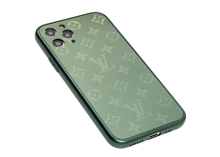 Чехол для iPhone 11 Pro glass LV зеленый