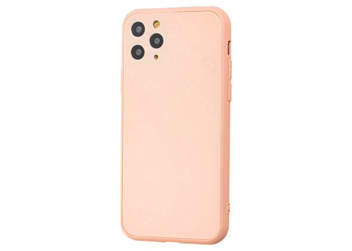 Чехол для iPhone 11 Pro glass LV персиковый