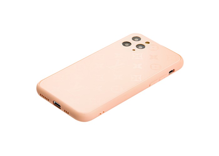 Чехол для iPhone 11 Pro glass LV персиковый