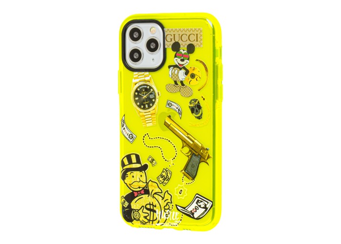 Чехол для iPhone 11 Pro Neon print Микки Маус glamor