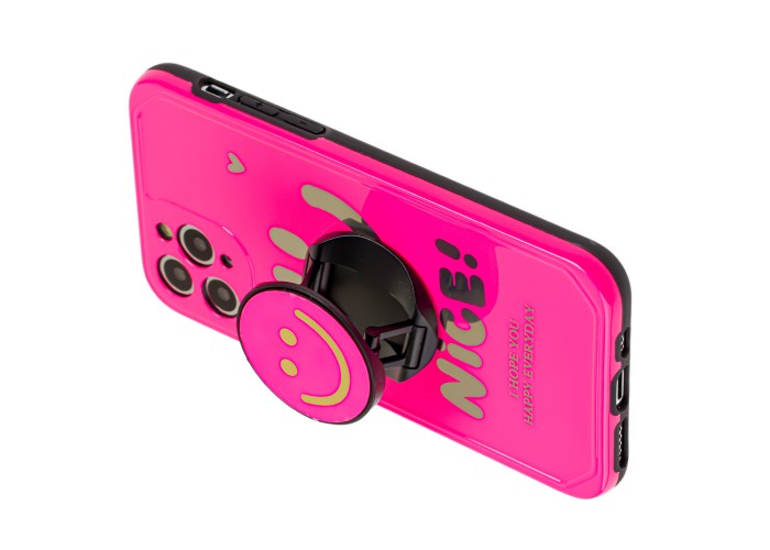 Чехол для iPhone 11 Pro Nice smile popsocket розовый