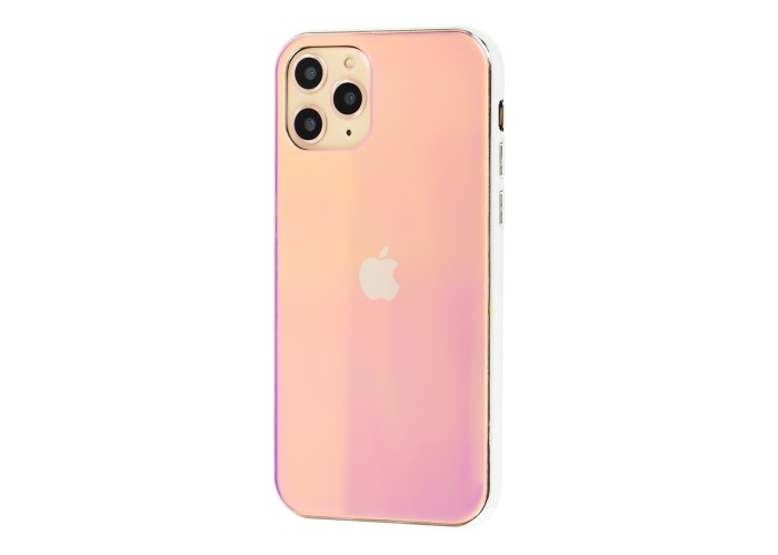 Чехол для iPhone 11 Pro Rainbow glass с лого фиолетовый