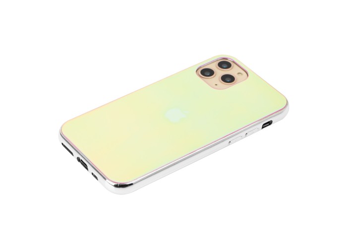 Чехол для iPhone 11 Pro Rainbow glass с лого фиолетовый