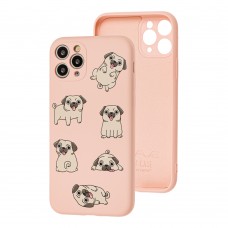 Чехол для iPhone 11 Pro Wave Fancy pug / pink sand