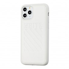 Чехол для iPhone 11 Pro off-white leather белый