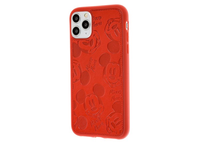 Чехол для iPhone 11 Pro Mickey Mouse leather красный