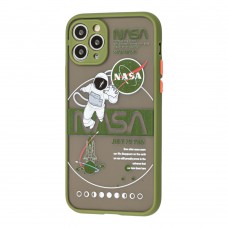 Чехол для iPhone 11 Pro Picture shadow matte space nasa / army green