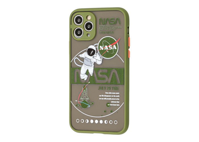 Чехол для iPhone 11 Pro Picture shadow matte space nasa / army green