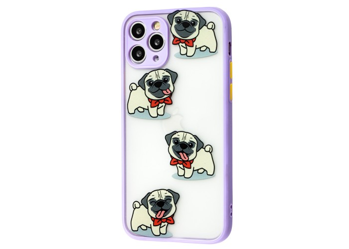 Чехол для iPhone 11 Pro Wave Cartoon dogs / light purple