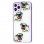 Чехол для iPhone 11 Pro Wave Cartoon dogs / light purple