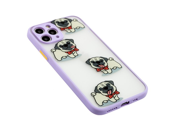 Чехол для iPhone 11 Pro Wave Cartoon dogs / light purple