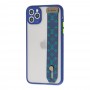 Чехол для iPhone 11 Pro WristBand LV синий / зеленый
