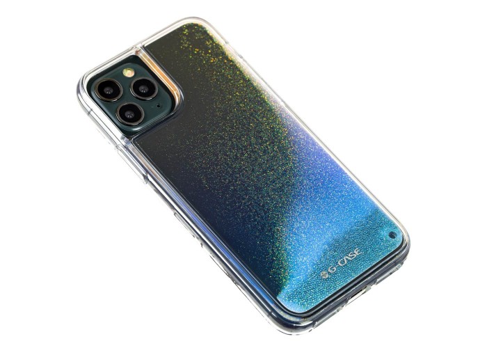Чехол для iPhone 11 Pro Gcase star whispen GRD блестки вода голубой