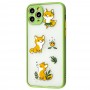 Чехол для iPhone 11 Pro Wave Cartoon happy fox / mint gum