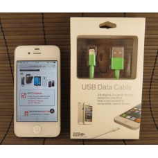 Data-cable USB HC iPhone 5 Зеленый (IOS7) коробка