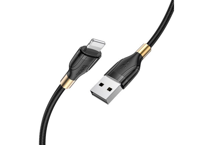 Кабель Hoco U92 Gold Collar Lightning 2.4A 1.2m черный