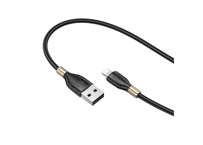 Кабель Hoco U92 Gold Collar Lightning 2.4A 1.2m черный