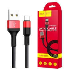 Кабель USB Hoco X26 Xpress Type-C 1m черно-красный
