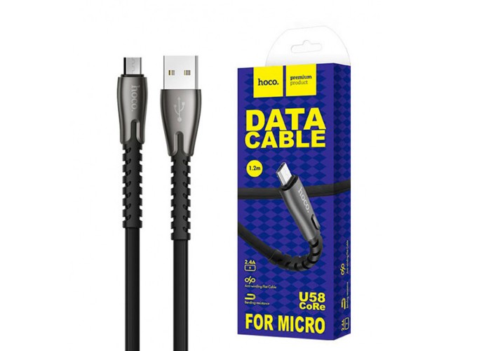 Кабель USB Hoco U58 Core microUSB 1.2m черный