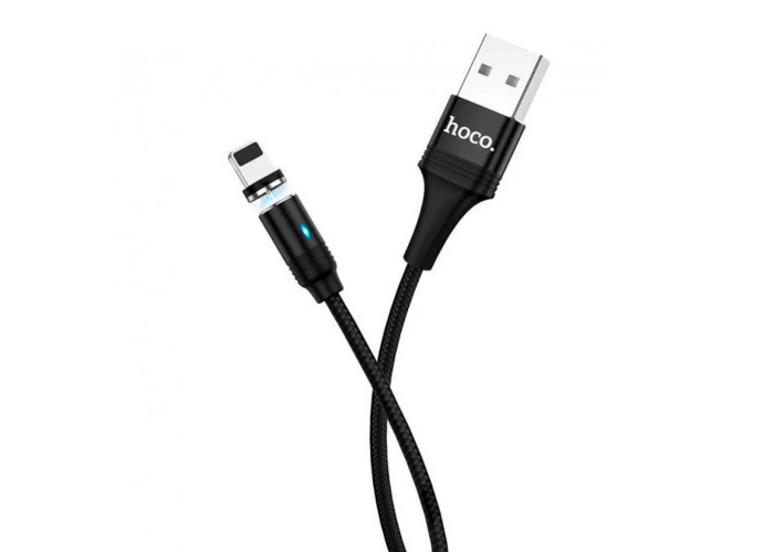 Кабель USB Hoco U76 Fresh magnetic Lightning 2.4A 1.2m черный