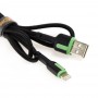Кабель USB Moxom MX-CB52 lightning 2.4A 1m черный / зеленый