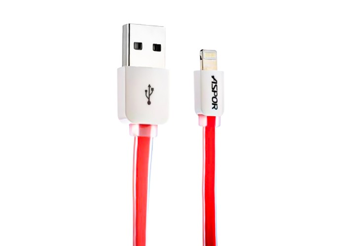 Кабель USB Cable Aspor lightning A108 iPhone 5 Red (красно-белый)