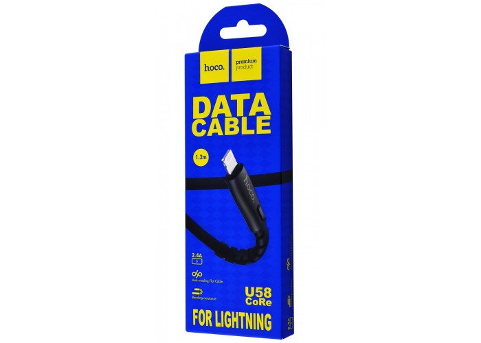кабель USB Hoco U58 Core Lightning 1.2m черный
