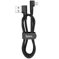 Кабель USB Hoco U83 Puissant Silicone microUSB 2.4A 1,2m черный