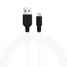 Кабель USB Hoco X21 Plus Silicone microUSB 1m черный / белый