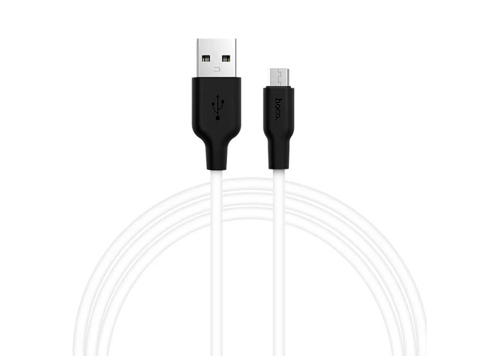 Кабель USB Hoco X21 Plus Silicone microUSB 1m черный / белый