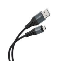 Кабель USB Hoco X38 Cool microUSB 2.4A 0.25m черный