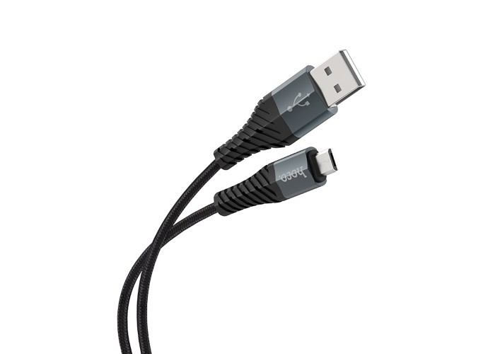 Кабель USB Hoco X38 Cool microUSB 2.4A 0.25m черный