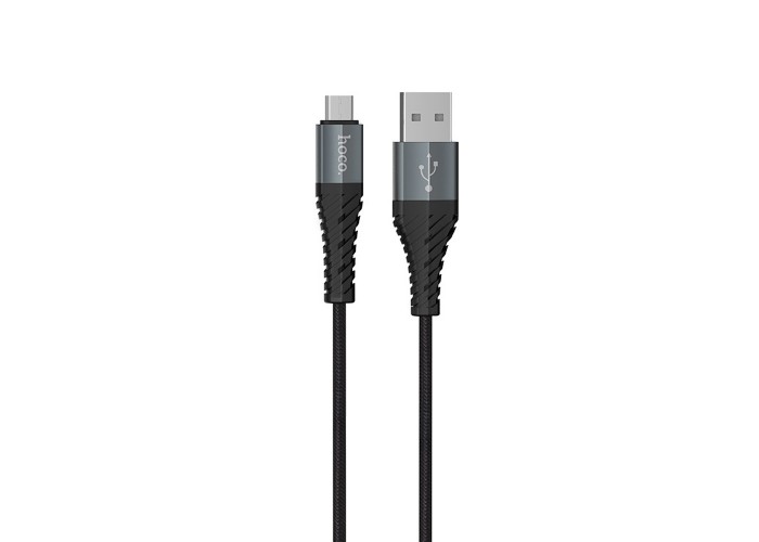 Кабель USB Hoco X38 Cool microUSB 2.4A 0.25m черный