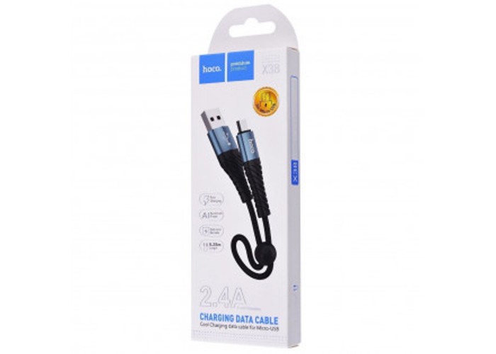 Кабель USB Hoco X38 Cool microUSB 2.4A 0.25m черный