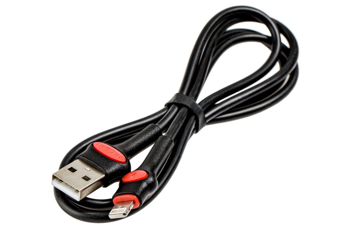 Кабель USB Moxom MX-CB20 lightning 2.4A 1m черный