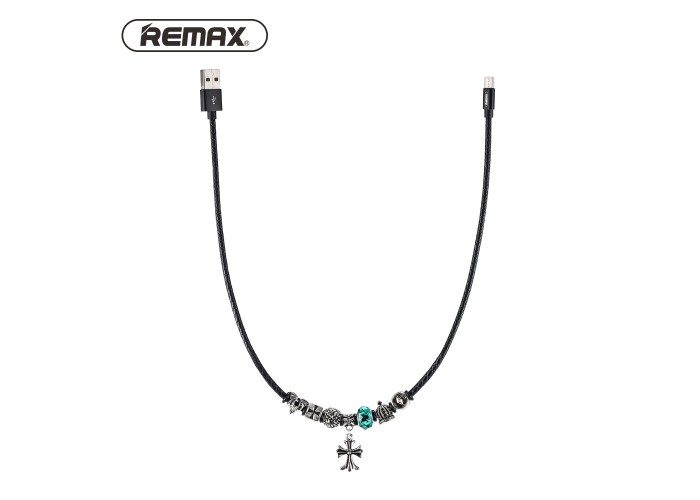 Кабель USB Remax Jewellery microUSB RC-058m  лев/черный