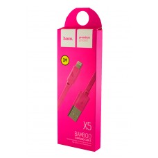 Кабель для iPhone 5/6/6 Plus (1.0 m) Hoco X5 Bamboo розовый