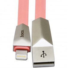 Кабель для iPhone 5/6 Hoco X4 Zinc Alloy Rhombic Lightning cable (1.2 m) розовый