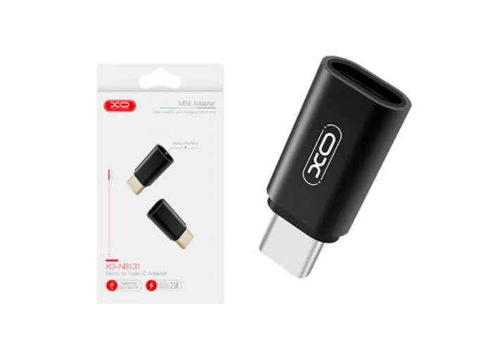 Переходник XO NB131 microUSB to Type-C черный
