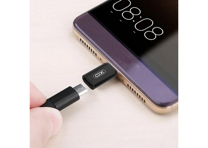 Переходник XO NB131 microUSB to Type-C черный