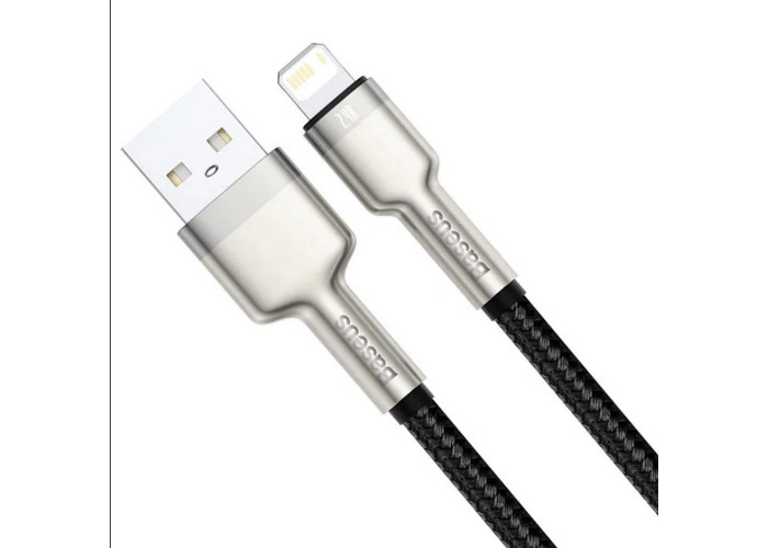 Кабель USB Baseus Cafule Metal Lightning 2.4A 1m черный