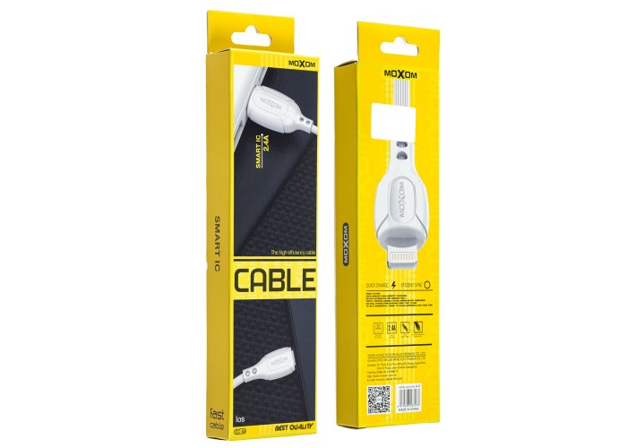 Кабель USB Moxom CC-58 lightning 2.4A белый