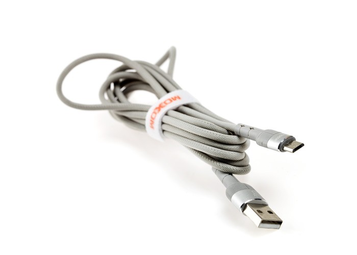 Кабель USB Moxom CC-73 microUSB 2.4A серебристый