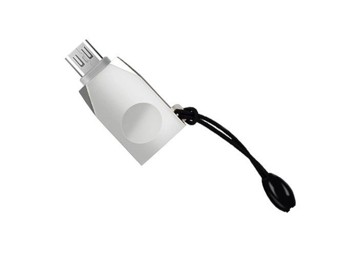 Переходник OTG Hoco UA10 USB to MicroUSB серебристый