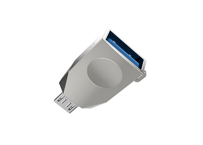 Переходник OTG Hoco UA10 USB to MicroUSB серебристый