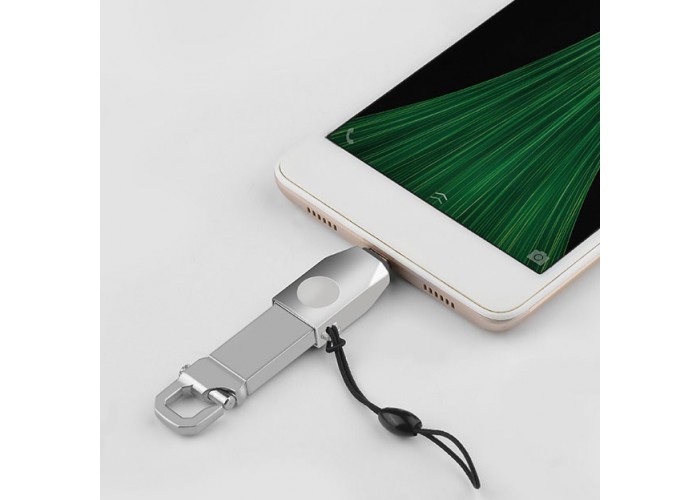 Переходник OTG Hoco UA10 USB to MicroUSB серебристый