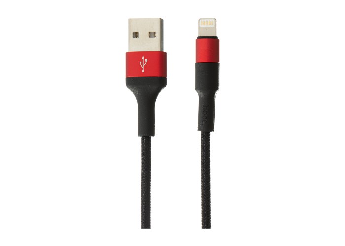 Кабель USB Hoco X26 Xpress Lightning 1m черно-красный
